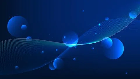 Deep Tech Data Wave Technology Background with Flowing Information Lines, A.. Illustrazione stock