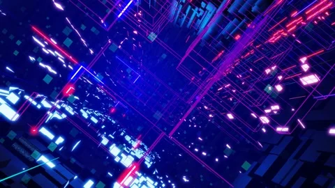 Deep tech or information technology concept. 3d looped background motion graphic Stock Footage 158738881