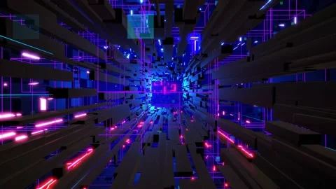 Deep tech or information technology concept. 3d looped background motion graphic Stock Footage 161677251