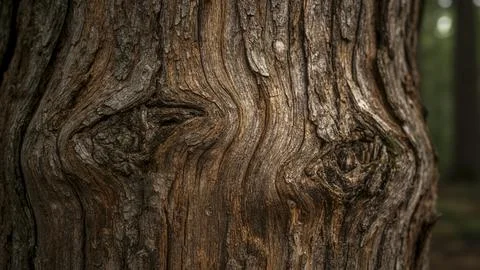 Deep Texture of Old Tree Bark with Eye-Like Knots Stock Illustration