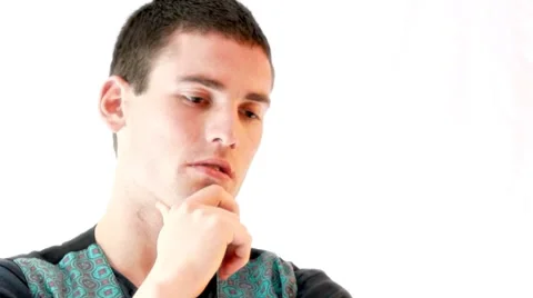 Deep Thinking Young Man Stock-Footage 8682609