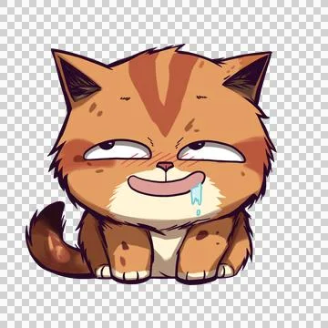 Deep thought expression cat face Ilustração Stock