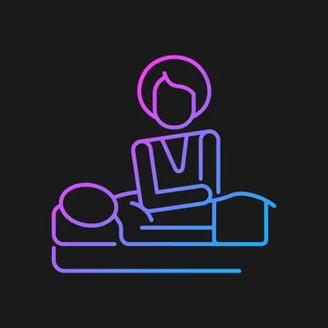 Deep tissue massage gradient vector icon for dark theme 스톡 일러스트
