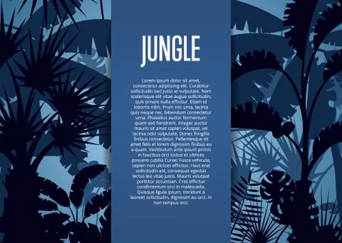 Deep tropical jungle vector background Stock Illustration