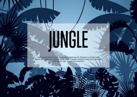 Deep tropical jungle vector background Stock Illustration