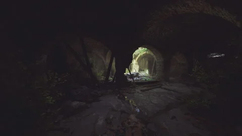 Deep underground pathway congested with debris hinting at future unveiling Stock Footage 341589495