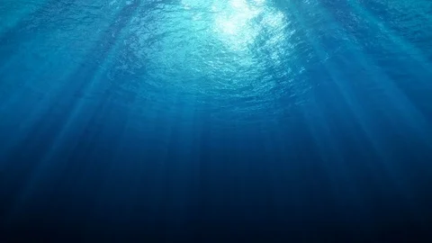 Deep Underwater with Sun Rays | Stock Video | Pond5