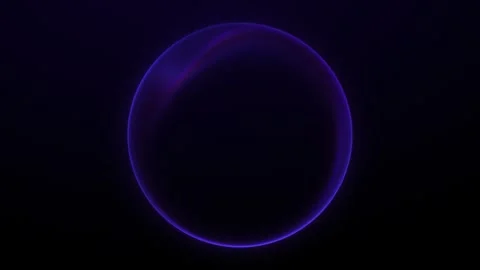 Deep violet glowing sphere with soft neon rim light on black background, ab.. 스톡 동영상 333197342