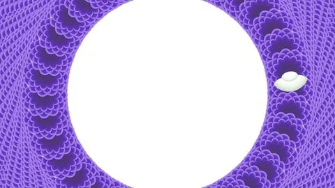 A deep violet scalloped circular ring pattern Stock Illustration