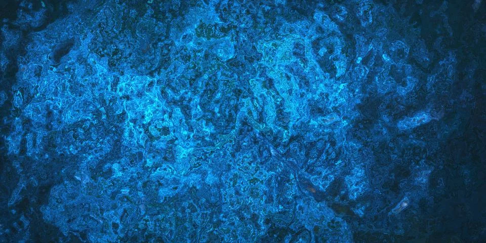 Deep Water with a Pattern of Light Caustics. Blue CGI Background. 3D Renderin Stock Photos
