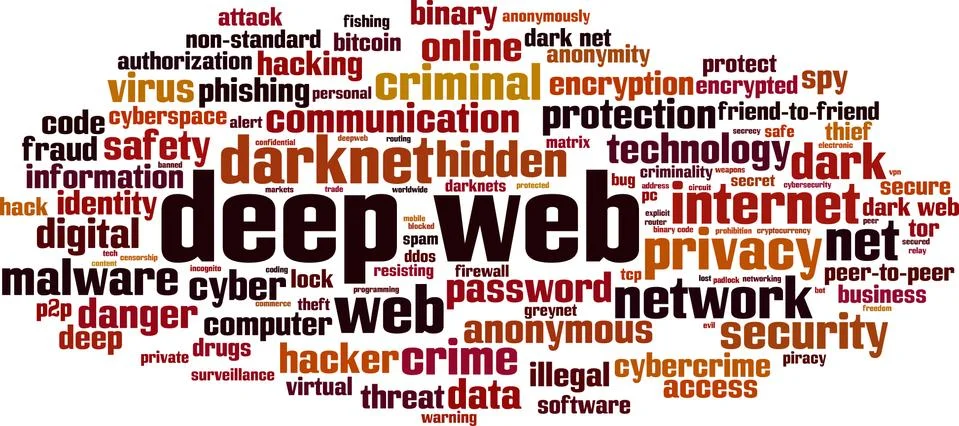 Deep web word cloud Illustrazione stock