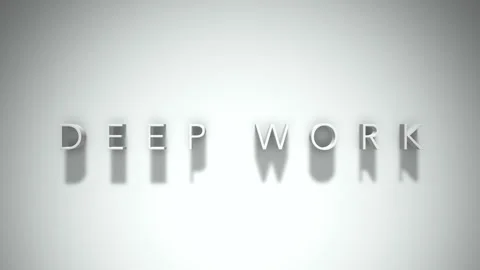Deep work 3D title animation with shadows on a white background Stock Footage 297107166