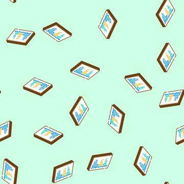 Deep work time management isometric icon seamless pattern Stock Illustration