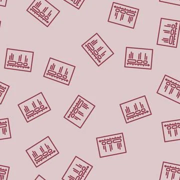 Deep work time management line vector seamless pattern Stock Illustration