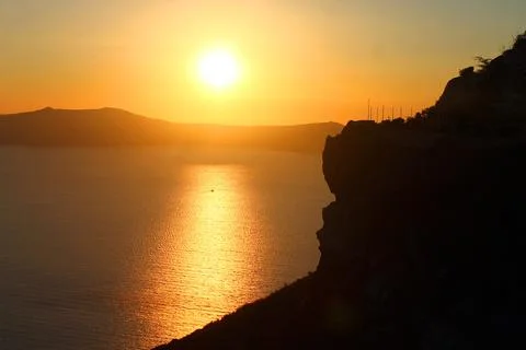 Deep yellow sunset Stock Photos