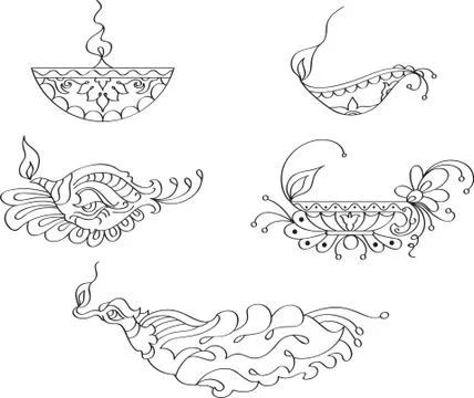 Deepak ornamental design collection Stock Illustration