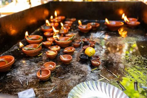 Deepam in Temple Stock Photos