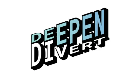DEEPEN vs DIVERT, 3D Text Animation in Isometric View with Opposite Word Motion Stock Footage 314263410