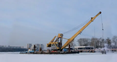 Deepening fairway dredge. Stock Footage 244219337