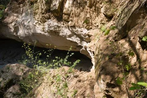 Deepening in the rock. Stock Photos