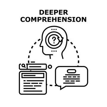 Deeper comprehension concept developing mind insight Stock Illustration