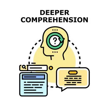 Deeper comprehension concept developing mind insight Stock Illustration