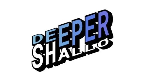 DEEPER vs SHALLO, 3D Text Animation in Isometric View with Opposite Word Motion Stock Footage 314263407