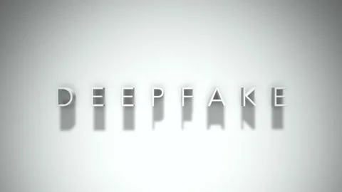 Deepfake 3D title animation with shadows on a white background Stock Footage 296003193