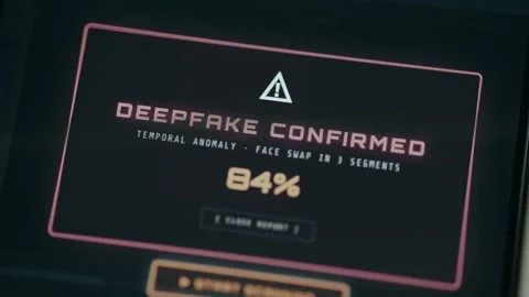 Deepfake Confirmed, the AI-based detection tool has identified manipulated media Stock Footage 333373999