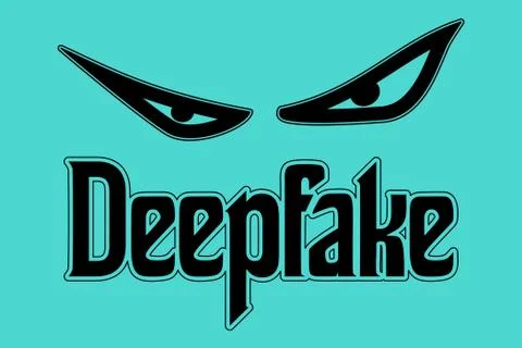 Deepfake Evil Eyes Concept Vector Stock Illustration