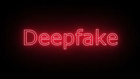 Deepfake, Written in Neon Text Effect with a bit of Flicker Effect Stock Footage 239323293