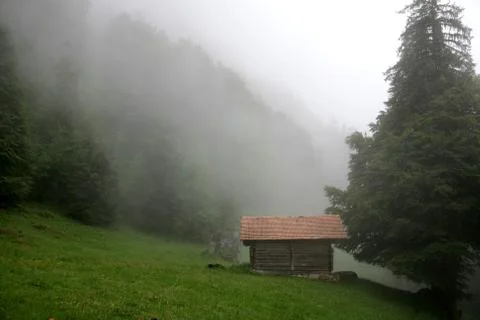 Deeply mist in alps Stock Photos