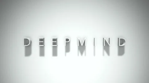 DeepMind 3D title animation with shadows on a white background Stock Footage 296701354