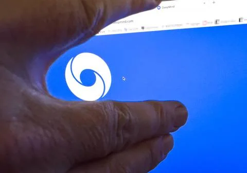 DeepMind artificial intelligence on a computer screen in Marktoberdorf, Ma... Stock Photos