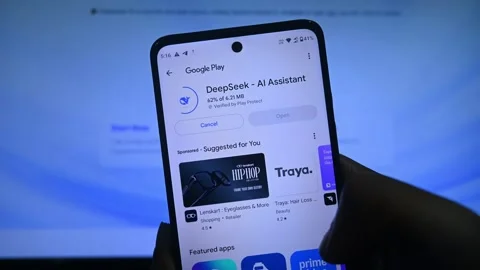 DeepSeek Chinese AI (artificial intelligence) Stock Footage 300350937
