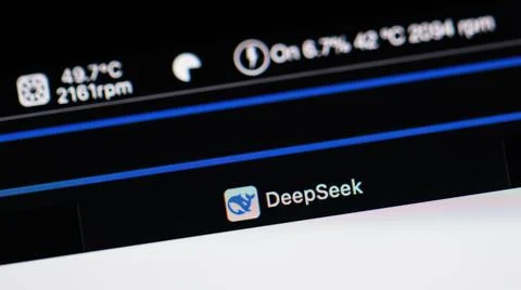 DeepSeek Icon on MacBook Tab Stock Photos
