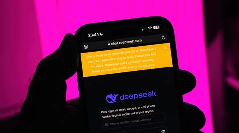 DeepSeek Login Notification Stock Photos