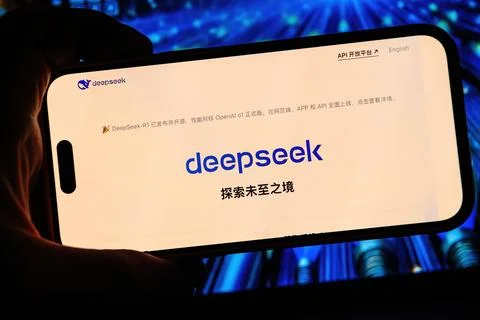 DeepSeek R1 AI Platform Stock-Fotos