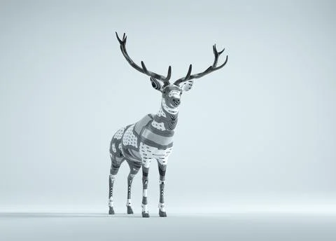 Deer with an abstract skin texture. Unique and be different  concept. 스톡 일러스트