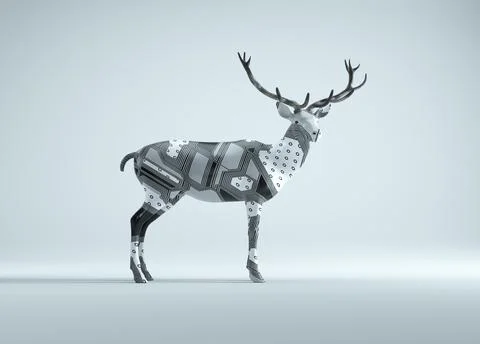Deer with an abstract skin texture. Unique and be different  concept. Illustrazione stock