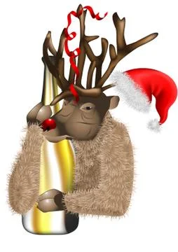 Deer after christmas Stock Illustration