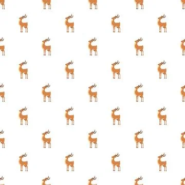 Deer animal seamless pattern for nature design Stock Illustration