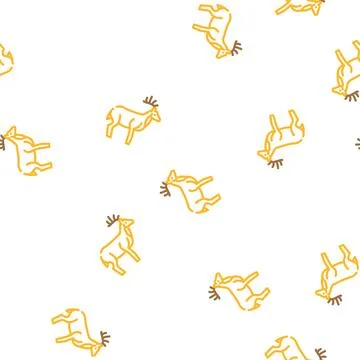 Deer animal vector seamless pattern Illustrazione stock