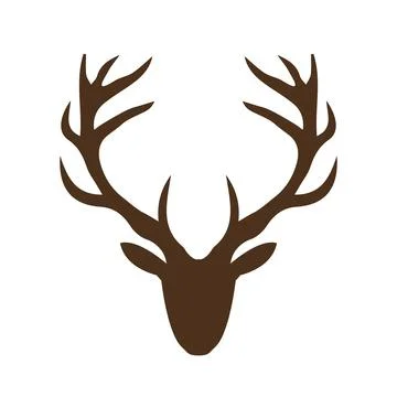 Deer Antler Head Icon Vector Illustration Stock Illustration