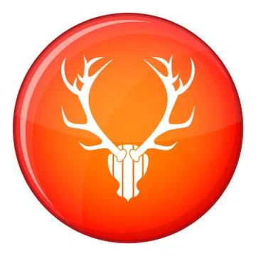 Deer antler icon, flat style Stock Illustration