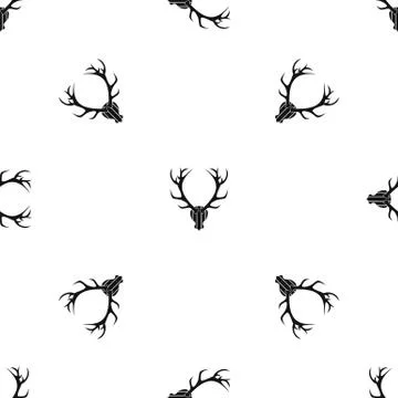 Deer antler pattern seamless black Stock Illustration