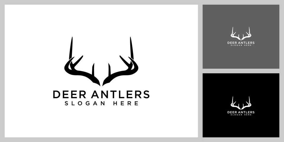 Deer antlers vector design template Stock Illustration