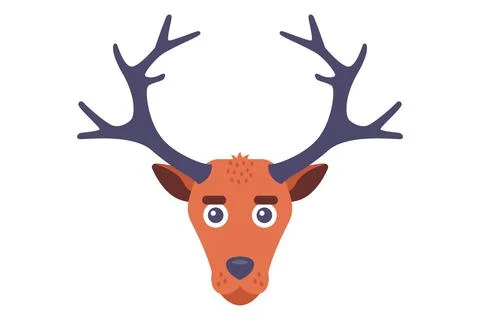 Deer antlers on the wall. Stock Illustration