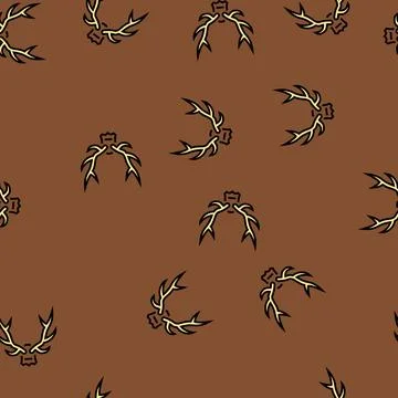 Deer antlers on the wall vector seamless pattern イラスト素材