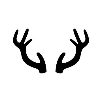 Deer antlers on a white background. Vector illustration. Icon Stock Illustration